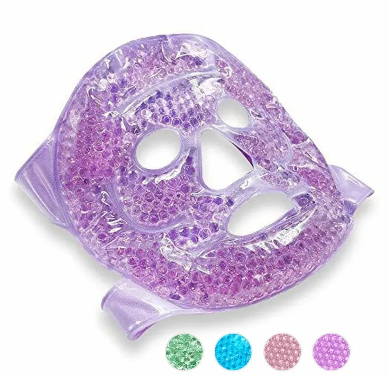 Reusable Full Face Ice Compress Gel Mask for Hot and Cold Therapy - Facial Beauty Mask