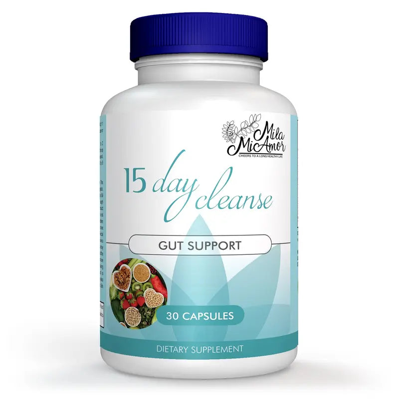 Advanced 15-Day Gut and Colon Cleanse Support Supplement - Caffeine-Free Formula with Senna, Cascara Sagrada, and Psyllium Husk - Non-GMO - 30 Capsules